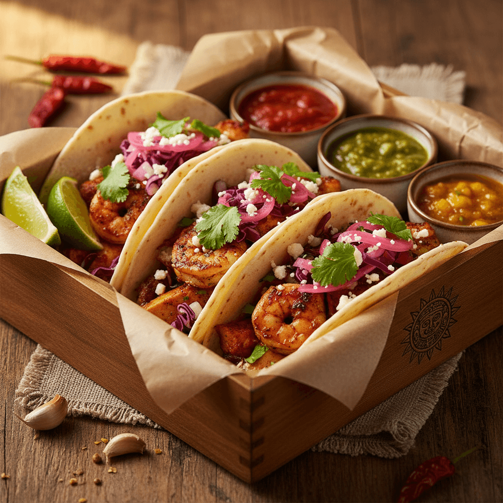 Specialty themed lunch box with artful plating and fresh ingredients