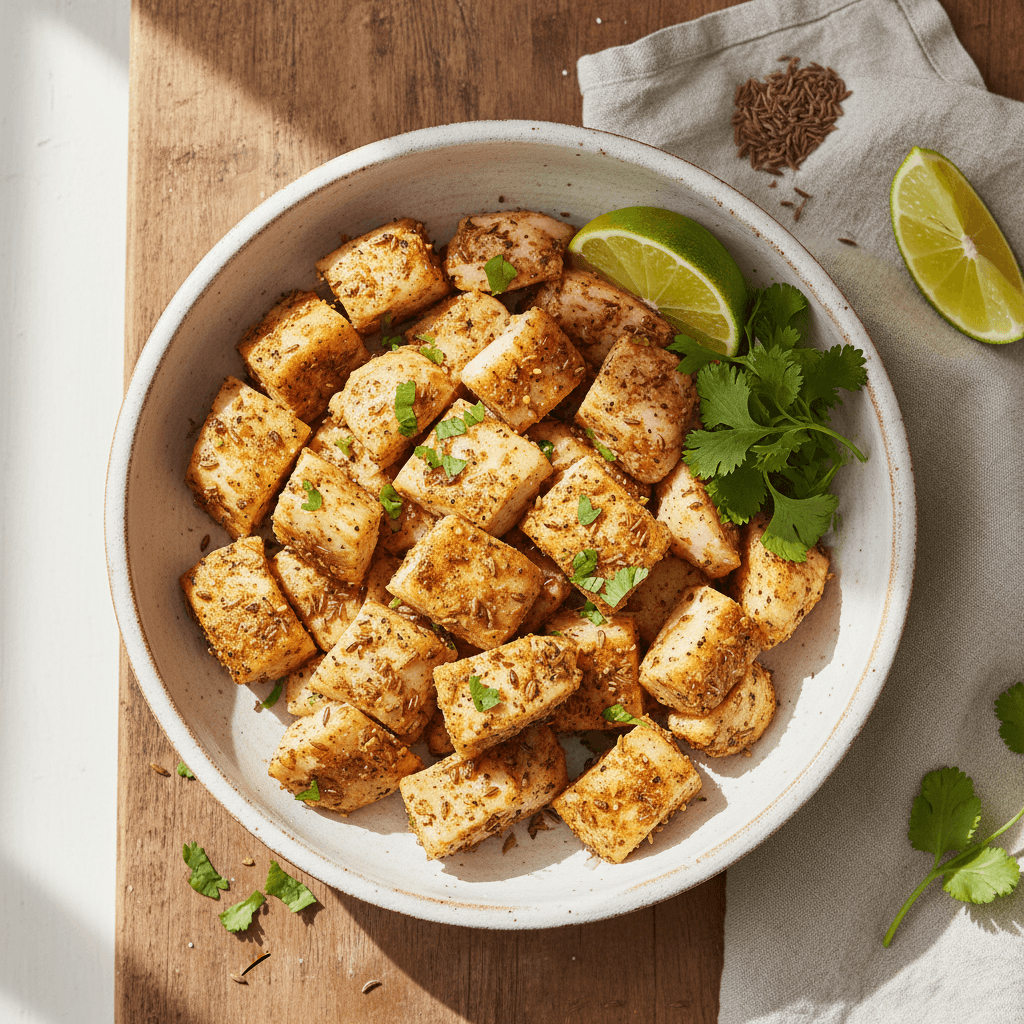 Chopped seasoned chicken