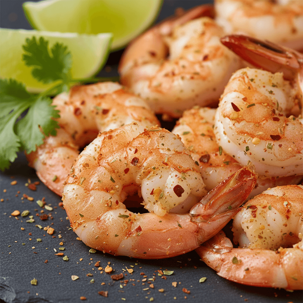 Grilled seasoned shrimp