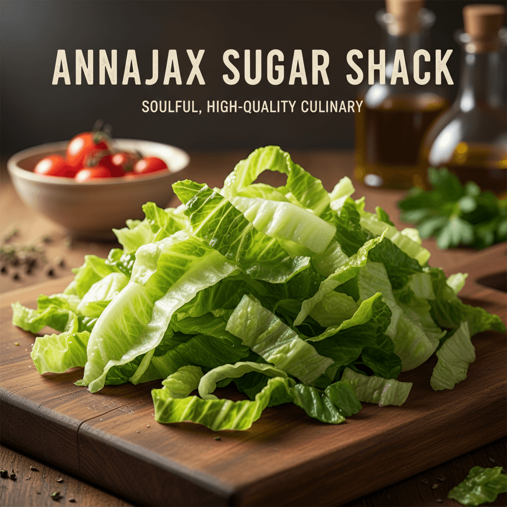Fresh shredded lettuce on a wooden board in natural light